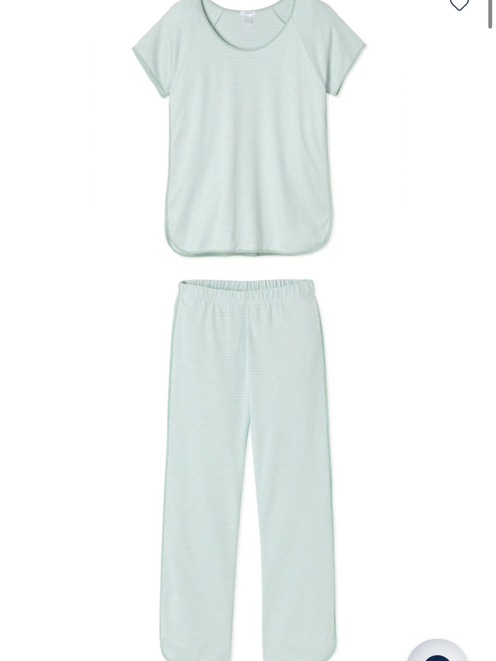 Lake Pajamas Pima Long-Short Set in TEAL STRIPE